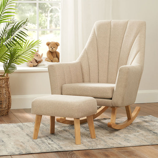 Tutti Bambini Jonah Rocking Chair & Foot Stool - Stone