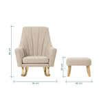 Tutti Bambini Jonah Rocking Chair & Foot Stool - Stone
