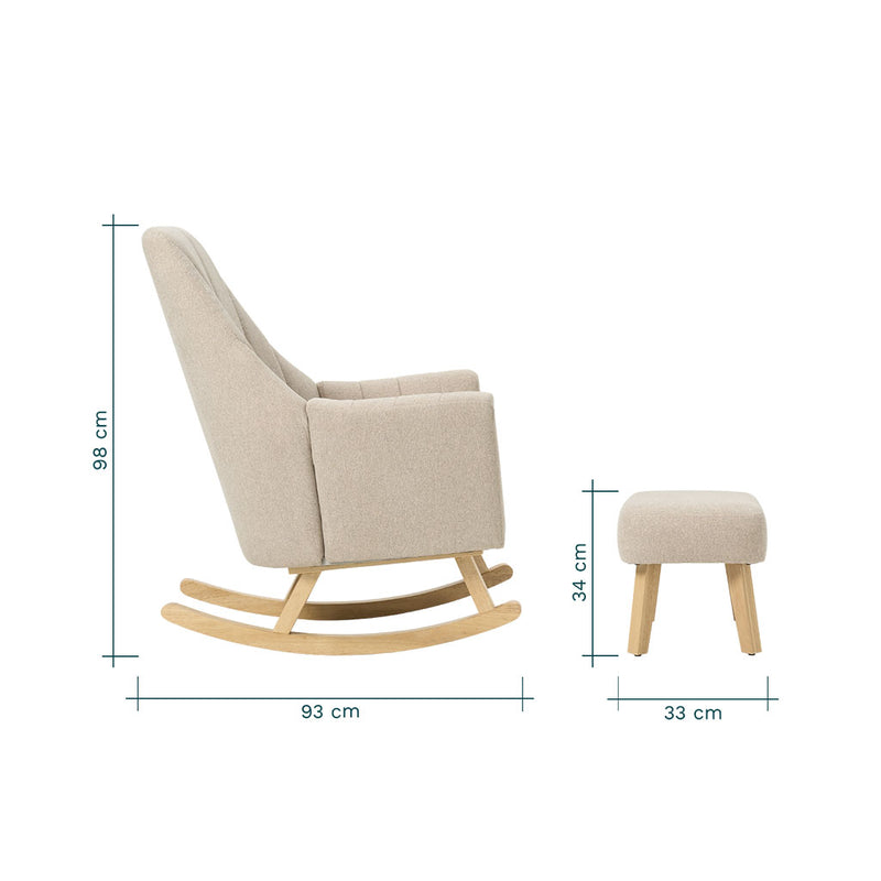 Tutti Bambini Jonah Rocking Chair & Foot Stool - Stone