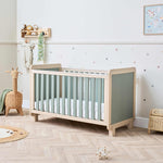 Tutti Bambini Kuba Cot Bed - Golden Oak & Sage Weave