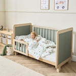 Tutti Bambini Kuba Cot Bed - Golden Oak & Sage Weave