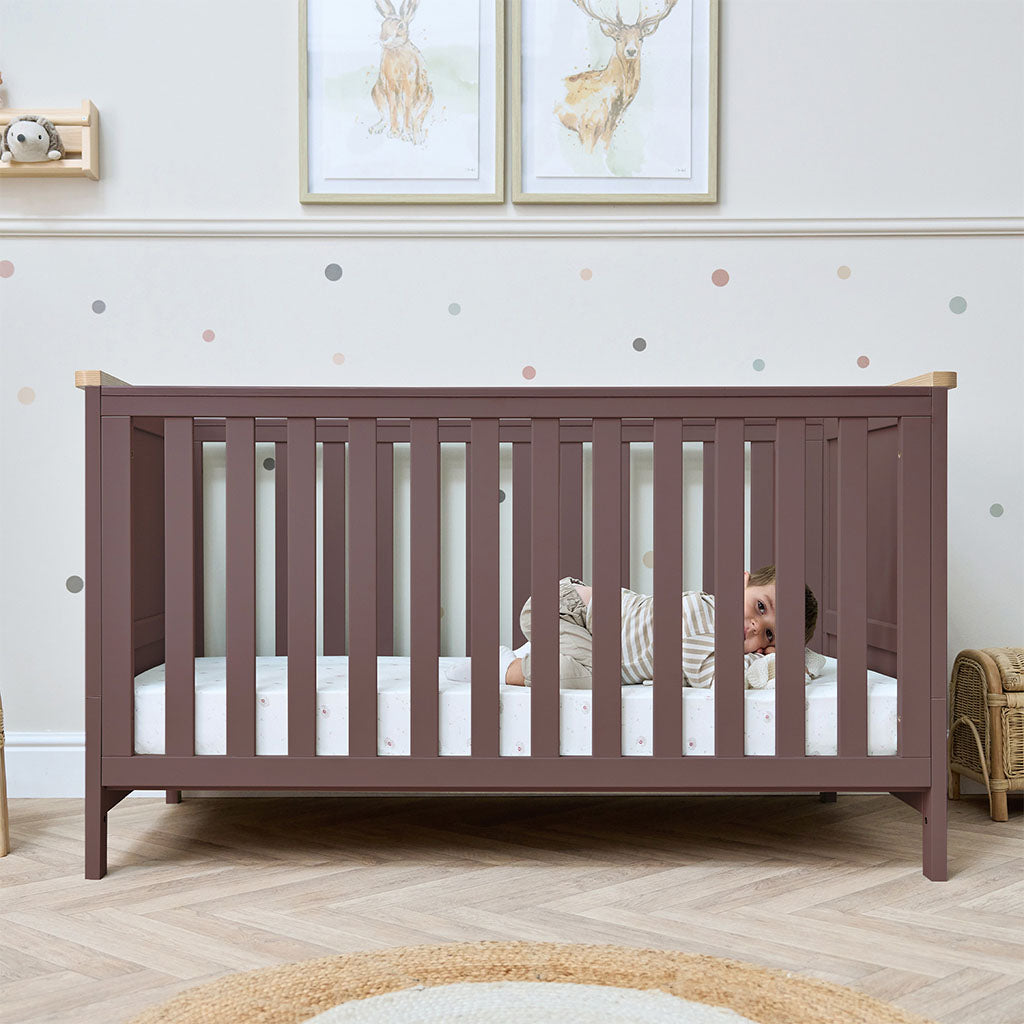 Tutti Bambini Misha Cot Bed - Mulberry & Golden Oak