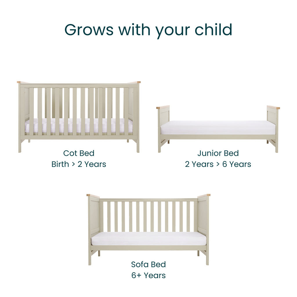 Tutti Bambini Misha Cot Bed - Mushroom & Golden Oak