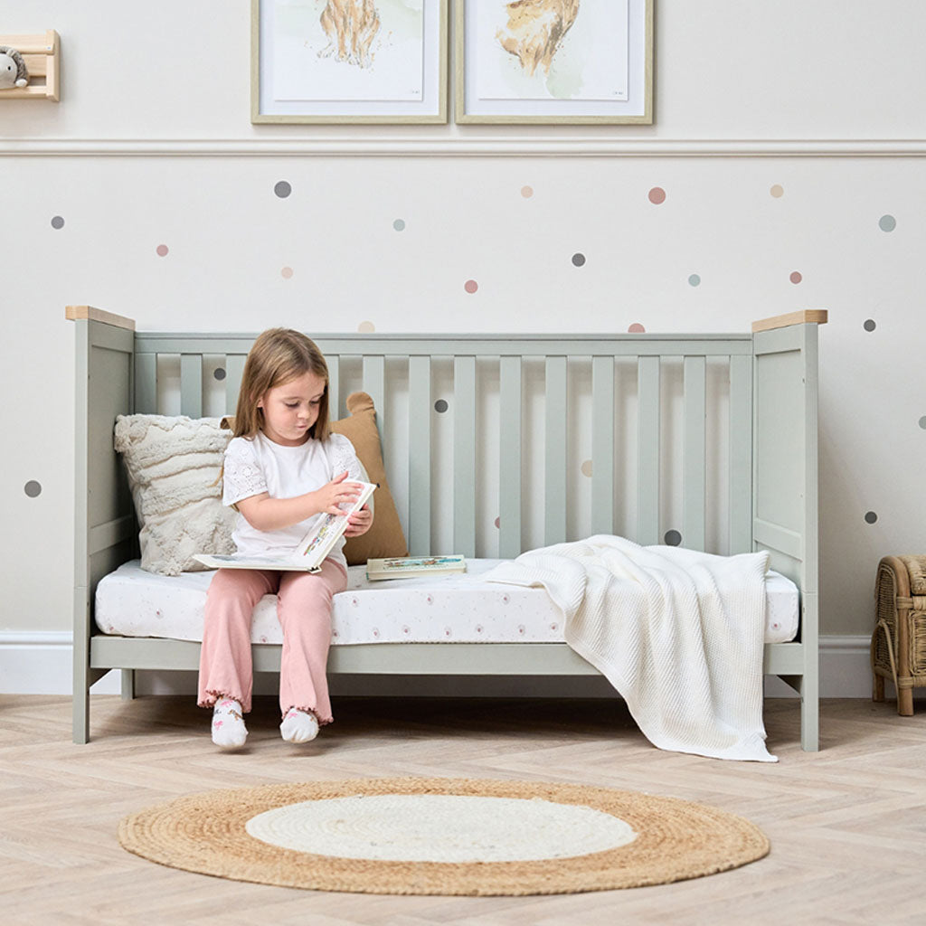 Tutti Bambini Misha Cot Bed - Sage & Golden Oak