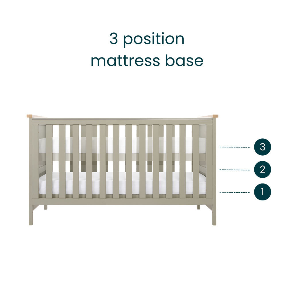 Tutti Bambini Misha Cot Bed - Sage & Golden Oak
