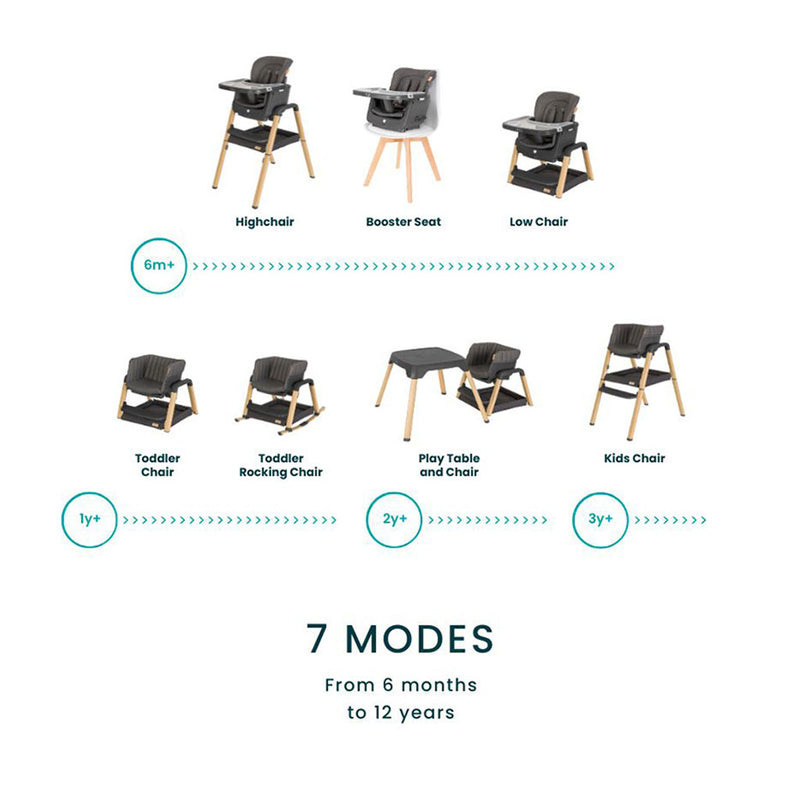 Tutti Bambini Nova Evolutionary Highchair - Grey/Oak