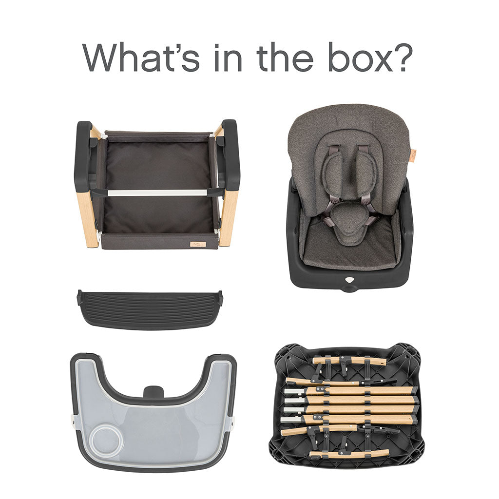 Tutti Bambini Nova Birth to 12 Years Complete Highchair Package - Grey/Oak