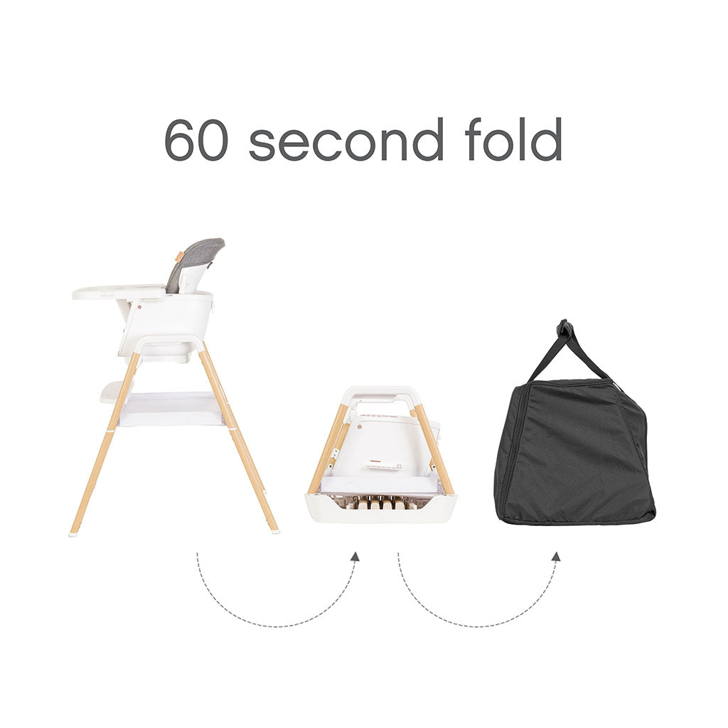 Tutti Bambini Nova Birth to 12 Years Complete Highchair Package - Ecru/Scandinavian Walnut