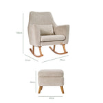 Tutti Bambini Oscar Luxe Rocking Chair & Footstool - Teddy Mushroom