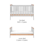 Tutti Bambini Rio Cot Bed with Cot Top Changer & Mattress - Dove Grey/Oak