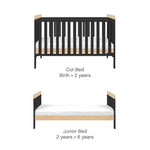 Tutti Bambini Rio Cot Bed with Cot Top Changer & Mattress - Slate Grey/Oak