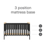 Tutti Bambini Rio Cot Bed with Cot Top Changer & Mattress - Slate Grey/Oak