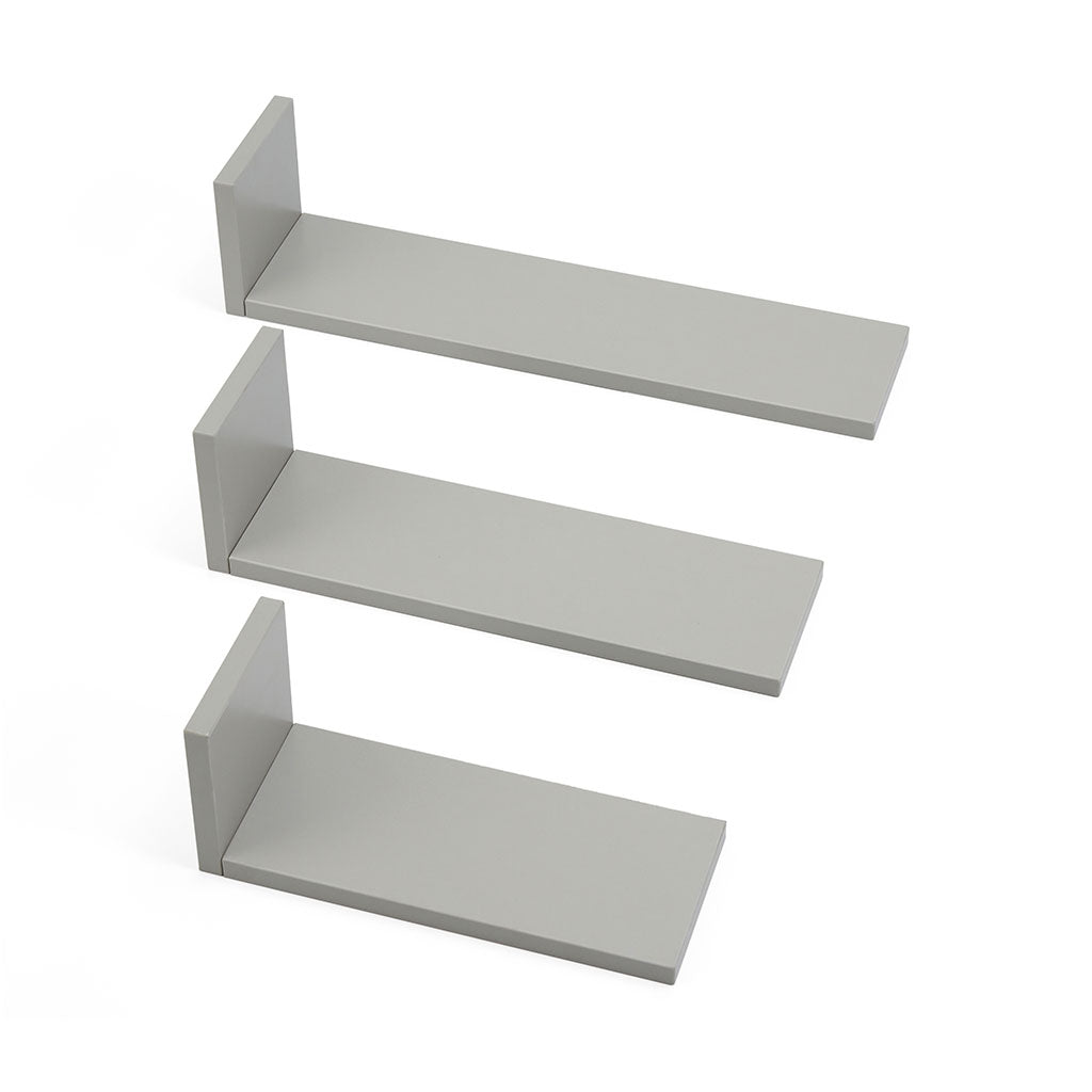 Tutti Bambini Rio Set of Three L-Shaped Wall Shelves - Dove Grey