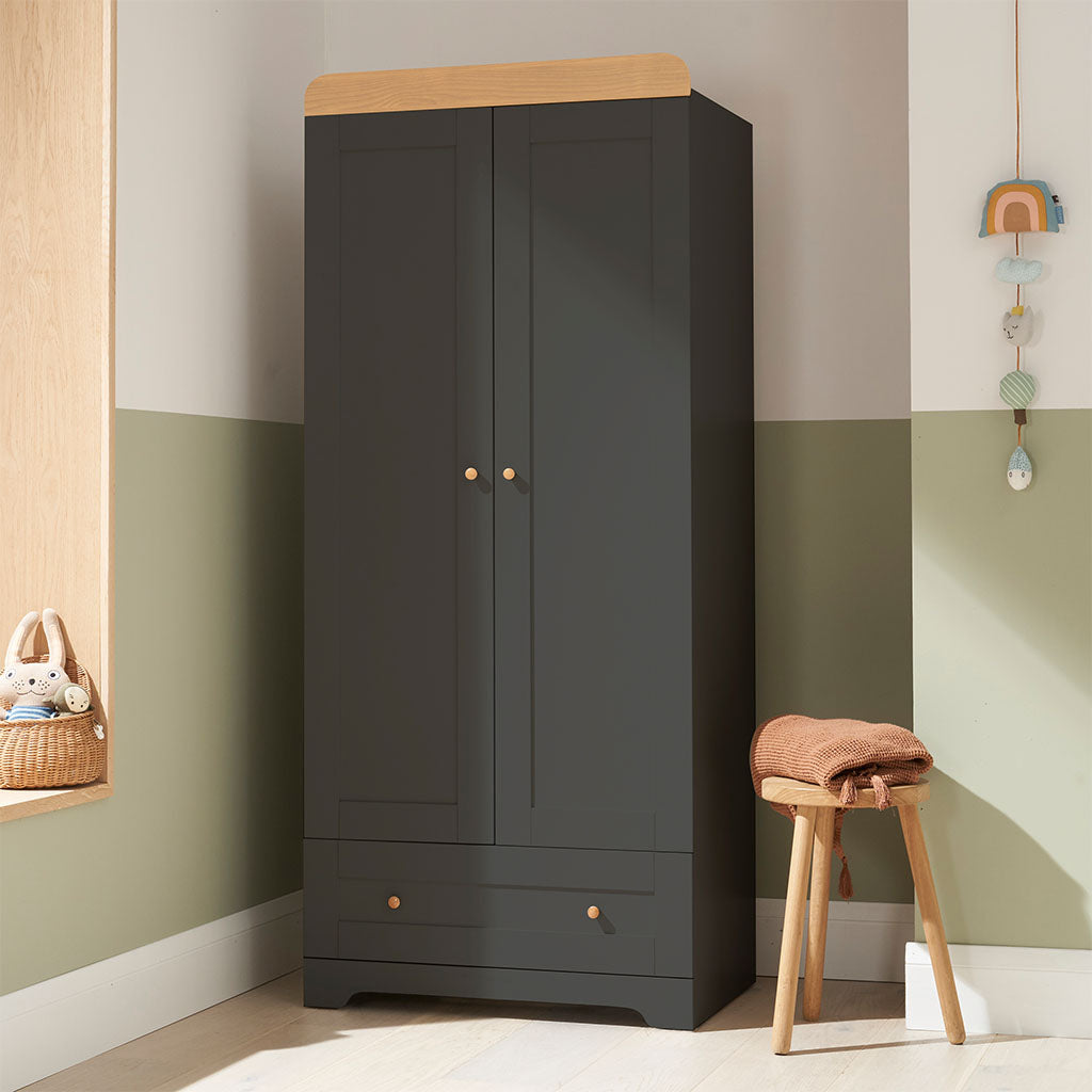Tutti Bambini Rio Wardrobe - Slate/Honey Oak