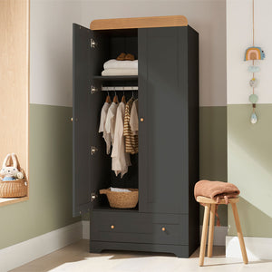 Tutti Bambini Rio Wardrobe - Slate/Honey Oak