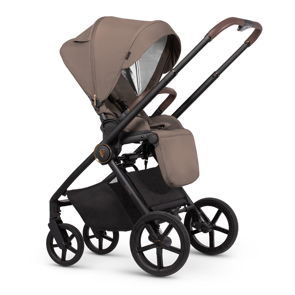 Venicci Claro 3 in 1 Pushchair with Tiago Black Car Seat - Almond