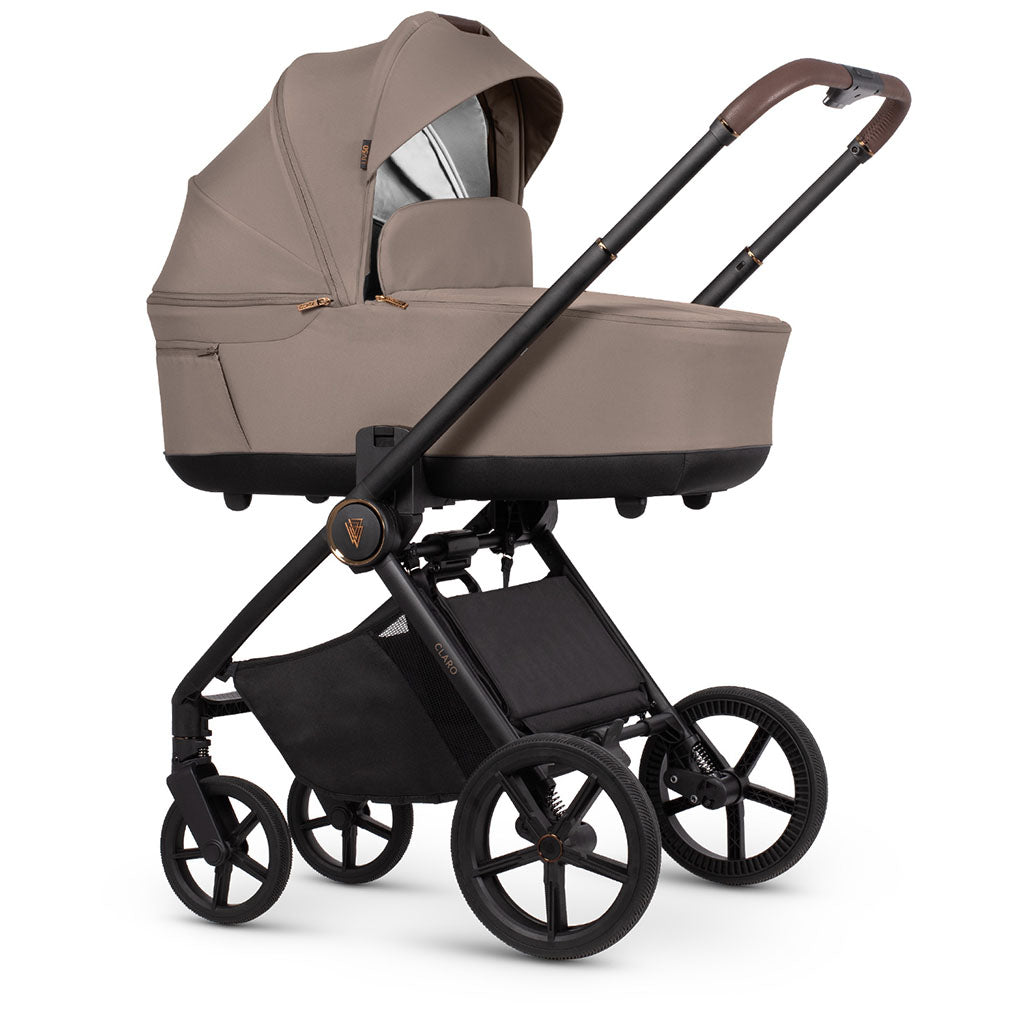 Venicci Claro 3 in 1 Pushchair with Tiago Black Car Seat - Almond