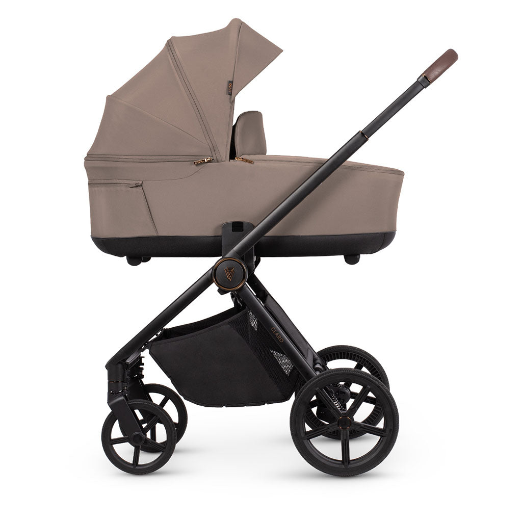 Venicci Claro 3 in 1 Pushchair with Tiago Black Car Seat - Almond