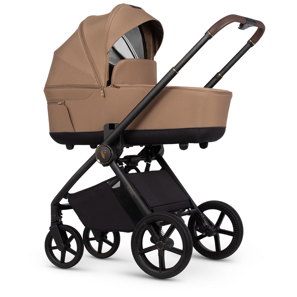 Venicci Claro 3 in 1 Pushchair with Tiago Black Car Seat - Caramel