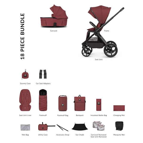 Venicci Upline 3 Hunter Essential Bundle - Red