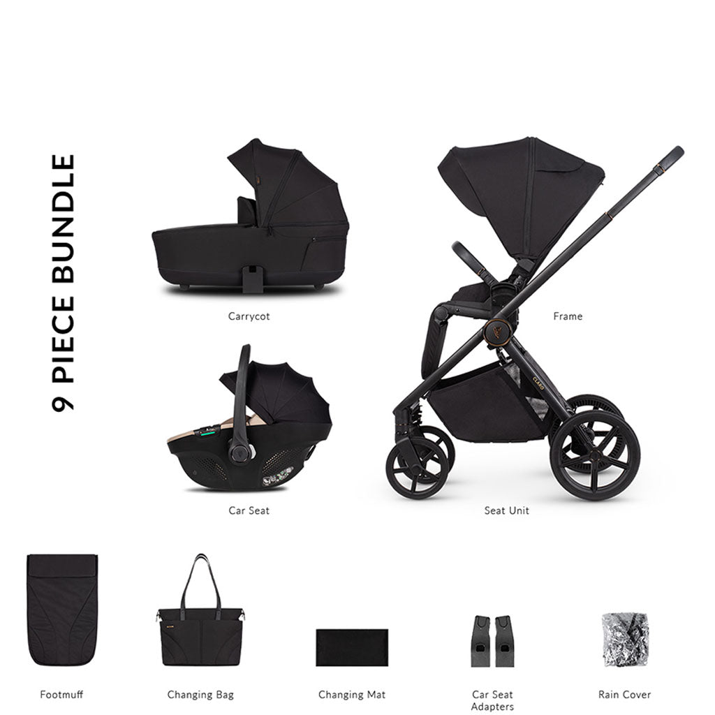 Venicci Claro 3 in 1 Pushchair with Tiago Beige Car Seat - Noir