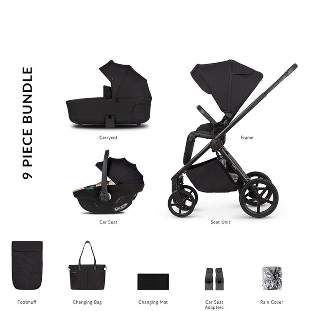 Venicci Claro 3 in 1 Pushchair with Tiago Beige Car Seat - Noir