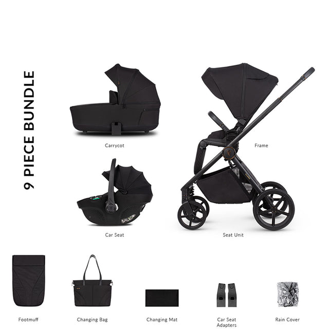 Venicci Claro 3 in 1 Pushchair with Tiago Black Car Seat - Noir