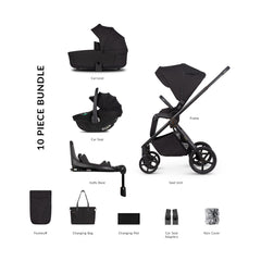 Venicci Claro 3 in 1 Pushchair with Tiago Black Car Seat and Base - Noir