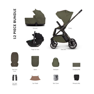 Venicci Tila 3in1 Comfort Bundle with Tiago Black Car Seat - Olive