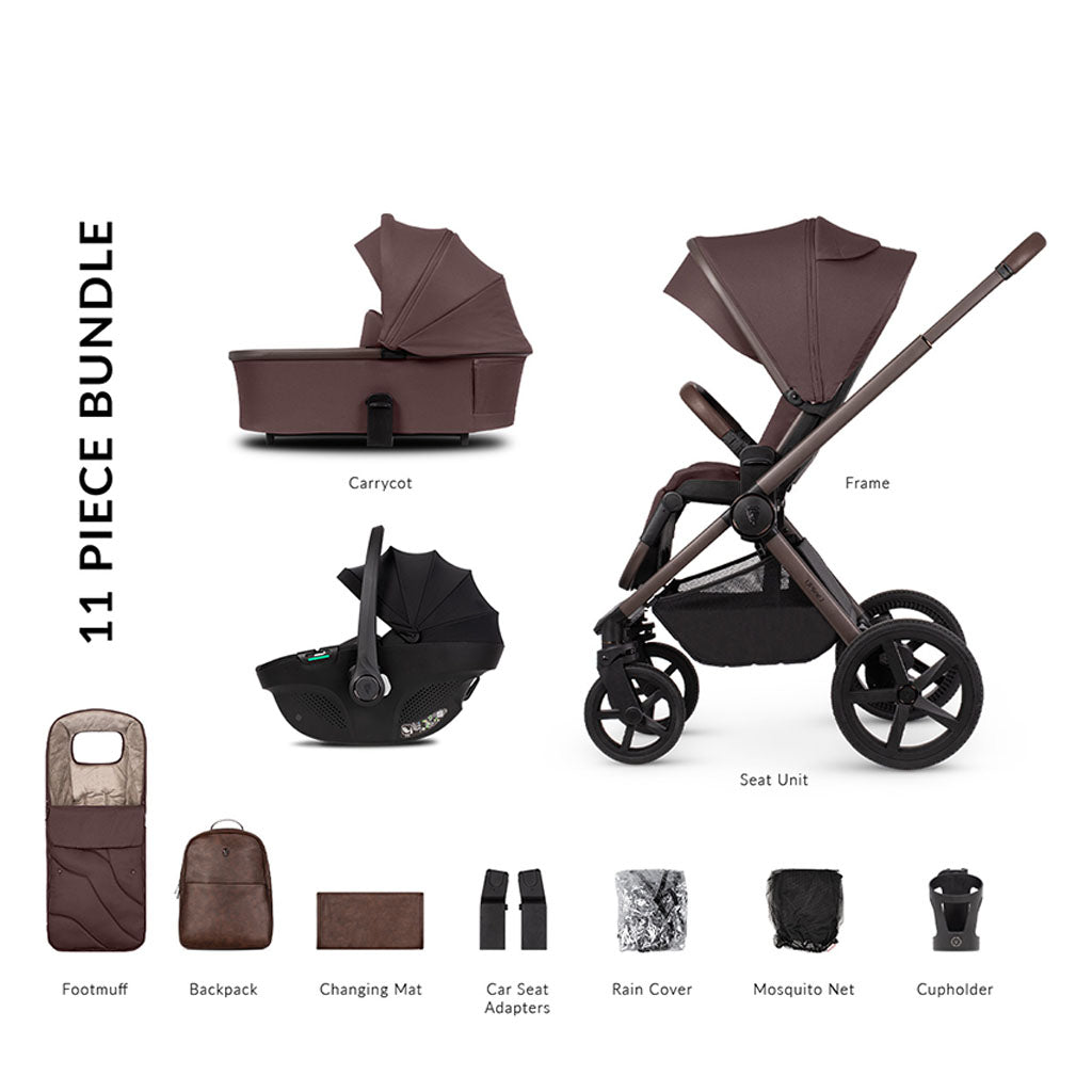 Venicci Upline 2 - 3 in 1 SE Pushchair with Tiago Car Seat - Burgundy