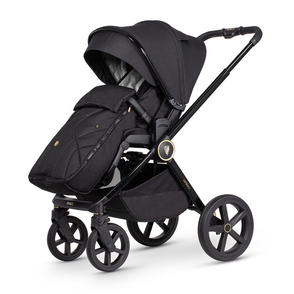 Venicci Upline 2 - 3 in 1 Pushchair with Tiago Black Car Seat - All Black