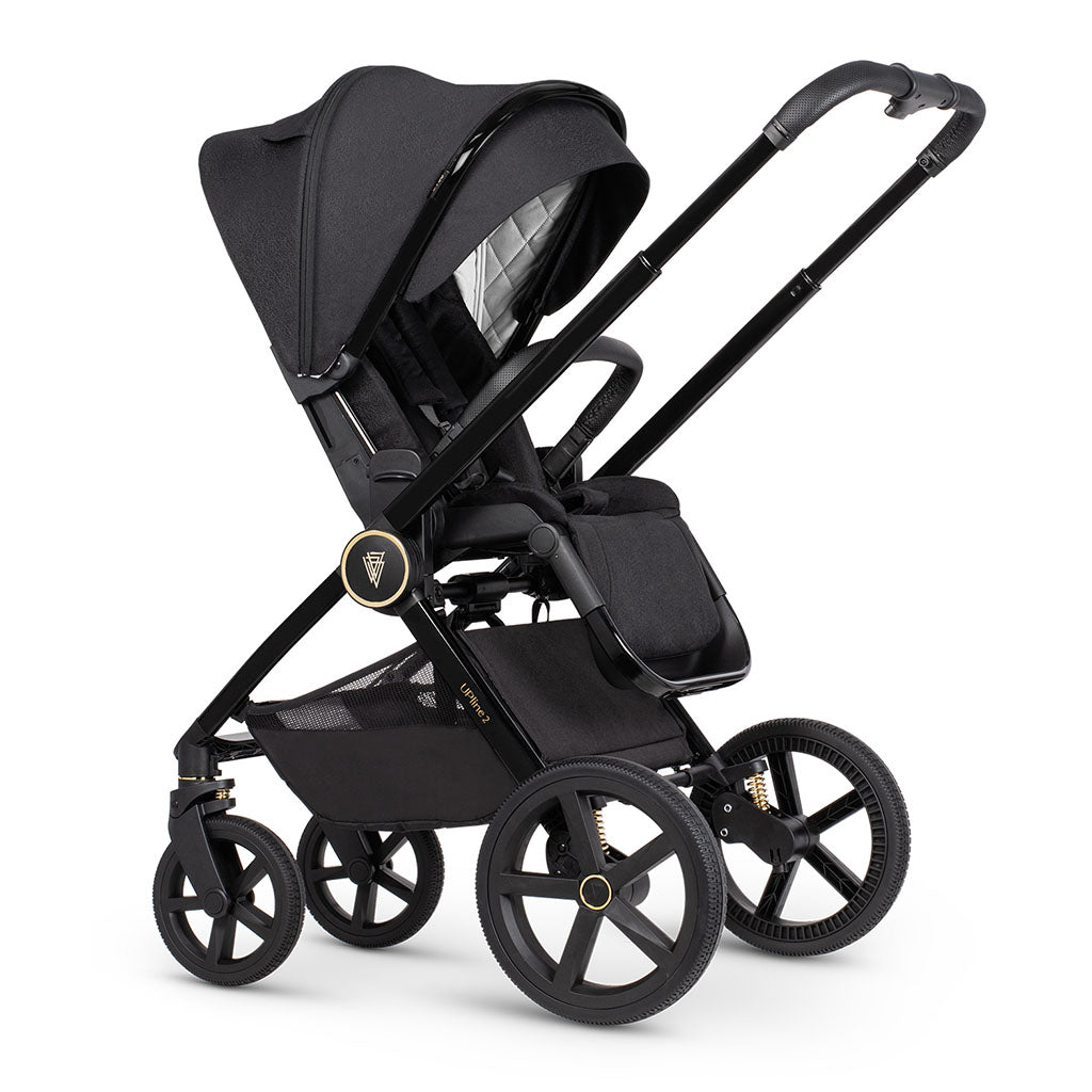 Venicci Upline 2 - 3 in 1 Pushchair with Tiago Black Car Seat - All Black