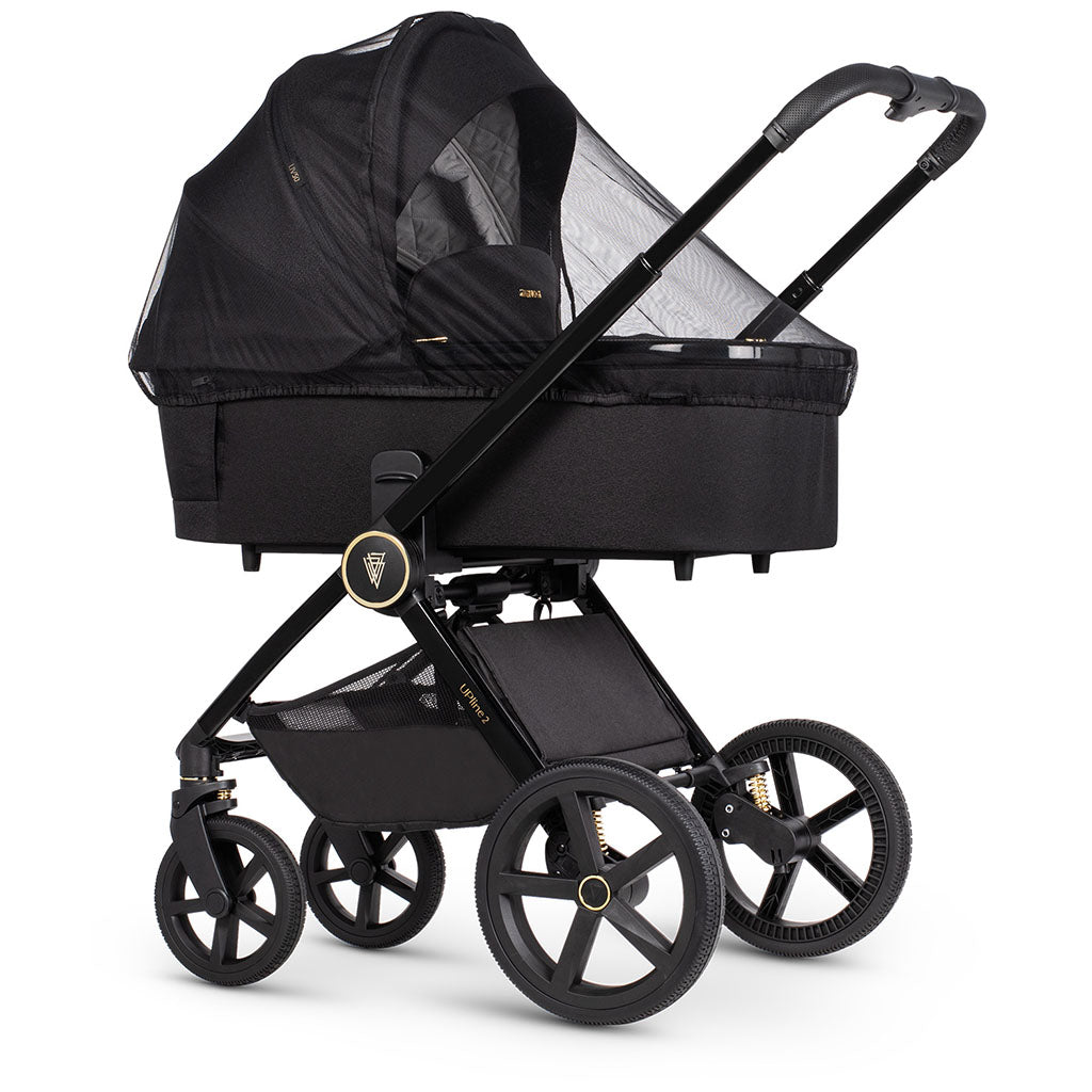 Venicci Upline 2 - 3 in 1 Pushchair with Tiago Black Car Seat - All Black