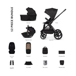 Venicci Upline 3 Comfort Bundle with Tiago Beige Car Seat - Onyx