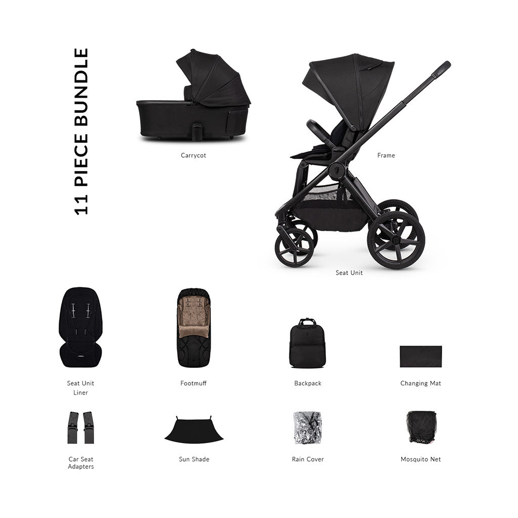 Venicci Upline 3 Essential Bundle - Onyx