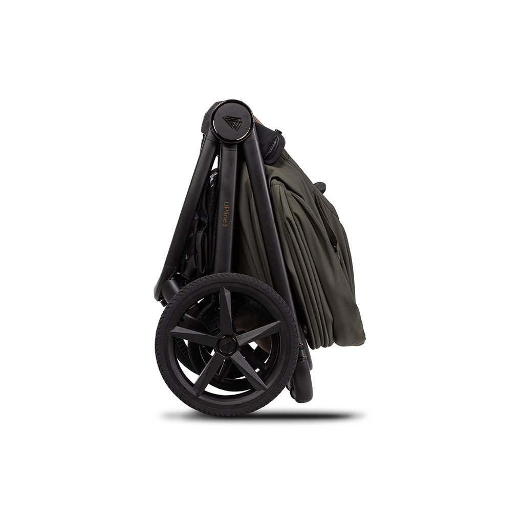 Venicci Upline 3 Folded carrycot on pram - Truffle