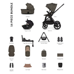 Venicci Upline 3 Ultimate Bundle with Tiago Beige Car Seat - Truffle