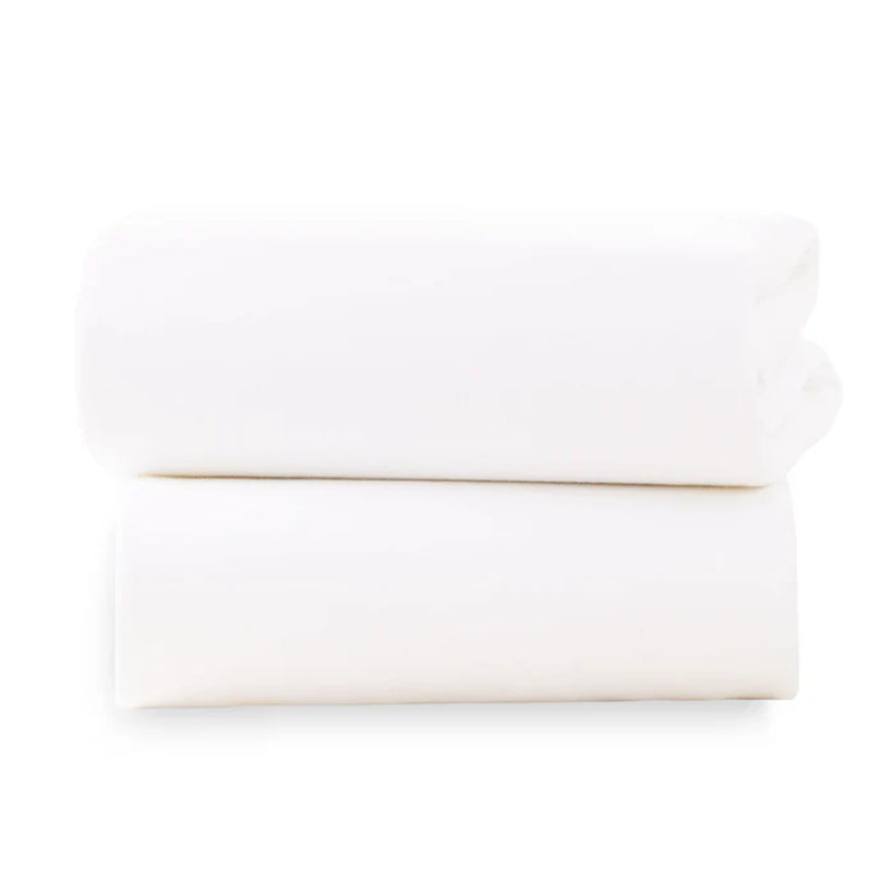 Clair De Lune 2 Pack Cotton Fitted Pram/Crib Sheets - 90 x 40 cm - Chelsea Baby