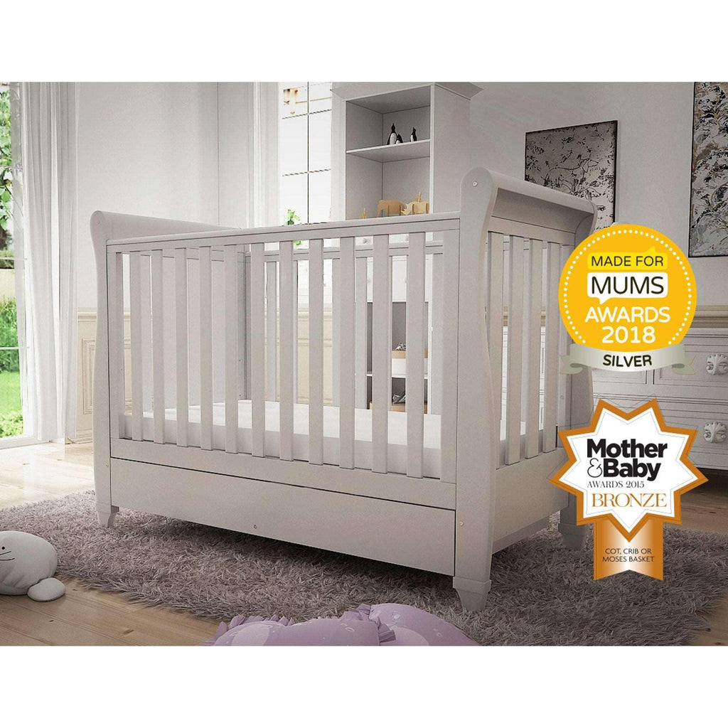 Babymore Eva Sleigh Cot Bed With Drawer - Chelsea Baby