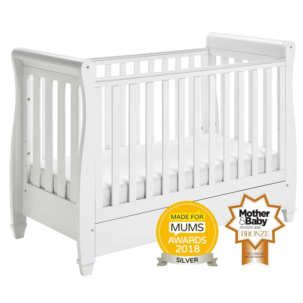 Babymore Eva Sleigh Cot Bed With Drawer - Chelsea Baby