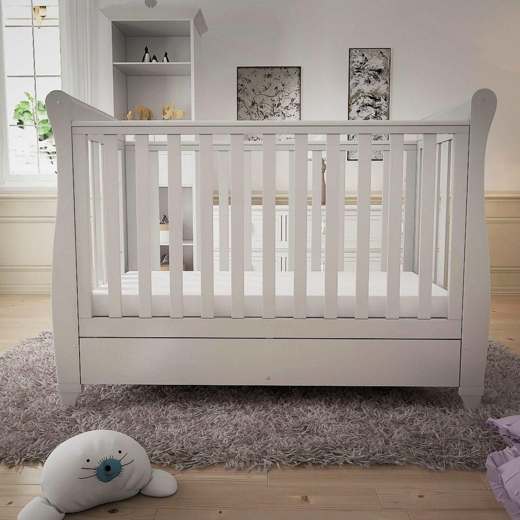 Babymore Eva Sleigh Cot Bed With Drawer - Chelsea Baby