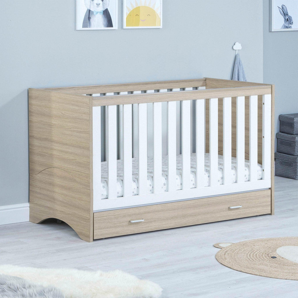 Babymore Veni Cot Bed With Drawer - Chelsea Baby