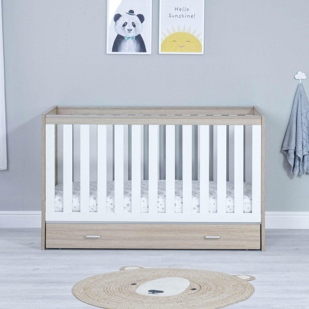 Babymore Veni Cot Bed With Drawer - Chelsea Baby