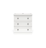 Silver Cross Bromley 3 Piece White Nursery Set with Convertible Cot to Toddler Bed, Dresser & Wardrobe