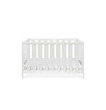 Silver Cross Bromley 3 Piece White Nursery Set with Convertible Cot to Toddler Bed, Dresser & Wardrobe