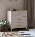 Silver Cross Seville 3 Piece Nursery Set with Convertible Cot to Toddler Bed, Dresser & Wardrobe