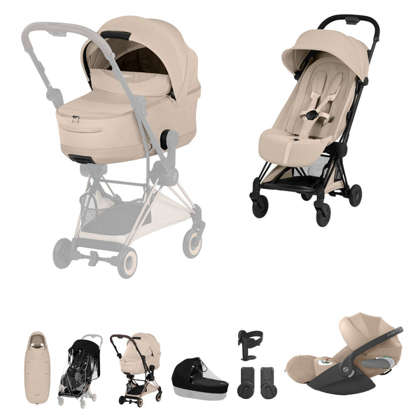 Cybex Coya Ultimate Accessory Bundle Style Collection - Matt Black / Cozy Beige
