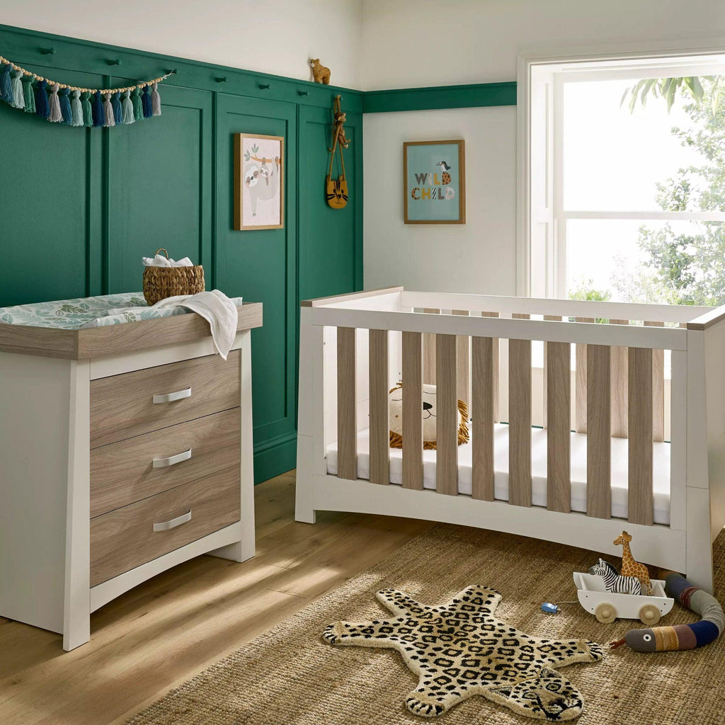 Cuddleco Ada 2 Piece Nursery Furniture Set - White/Ash - Chelsea Baby