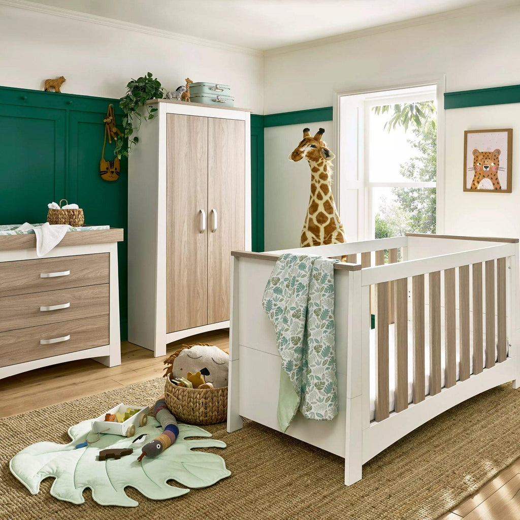 Cuddleco Ada 3 Piece Nursery Furniture Set - White/Ash - Chelsea Baby