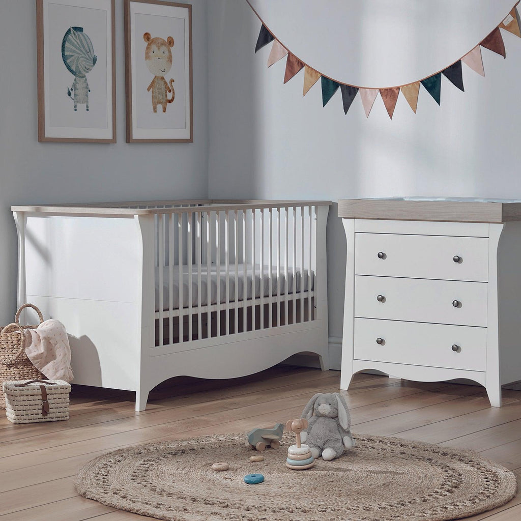 Cuddleco Clara 2 Piece Nursery Furniture Set (Cot Bed & Dresser) - Chelsea Baby
